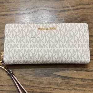 Michael Kors Beige Monogram Wristlet
